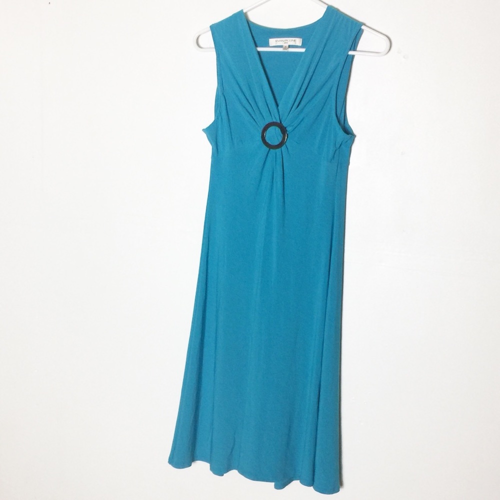 Evan Picone Teal Sleeveless Dress